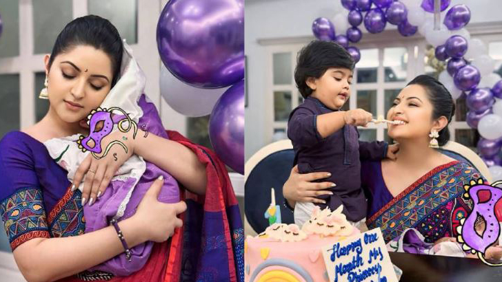‘দ্বিতীয় সন্তানের’ এক মাস উদযাপন করলেন পরীমনি